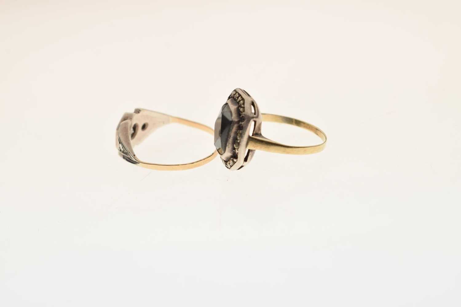 Art Deco-style marcasite and hematite cluster ring - Image 3 of 6