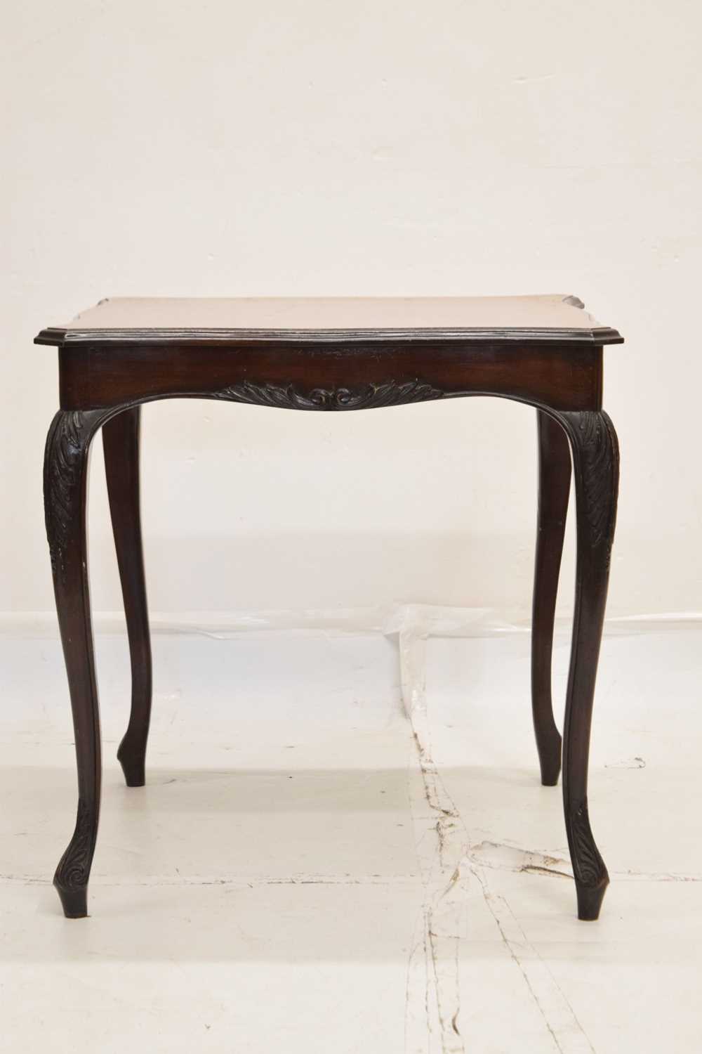 Edwardian carved walnut serpentine centre table - Image 2 of 6