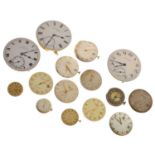 Assorted pocket and wrist watch movements to include Omega and Waltham