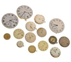Assorted pocket and wrist watch movements to include Omega and Waltham