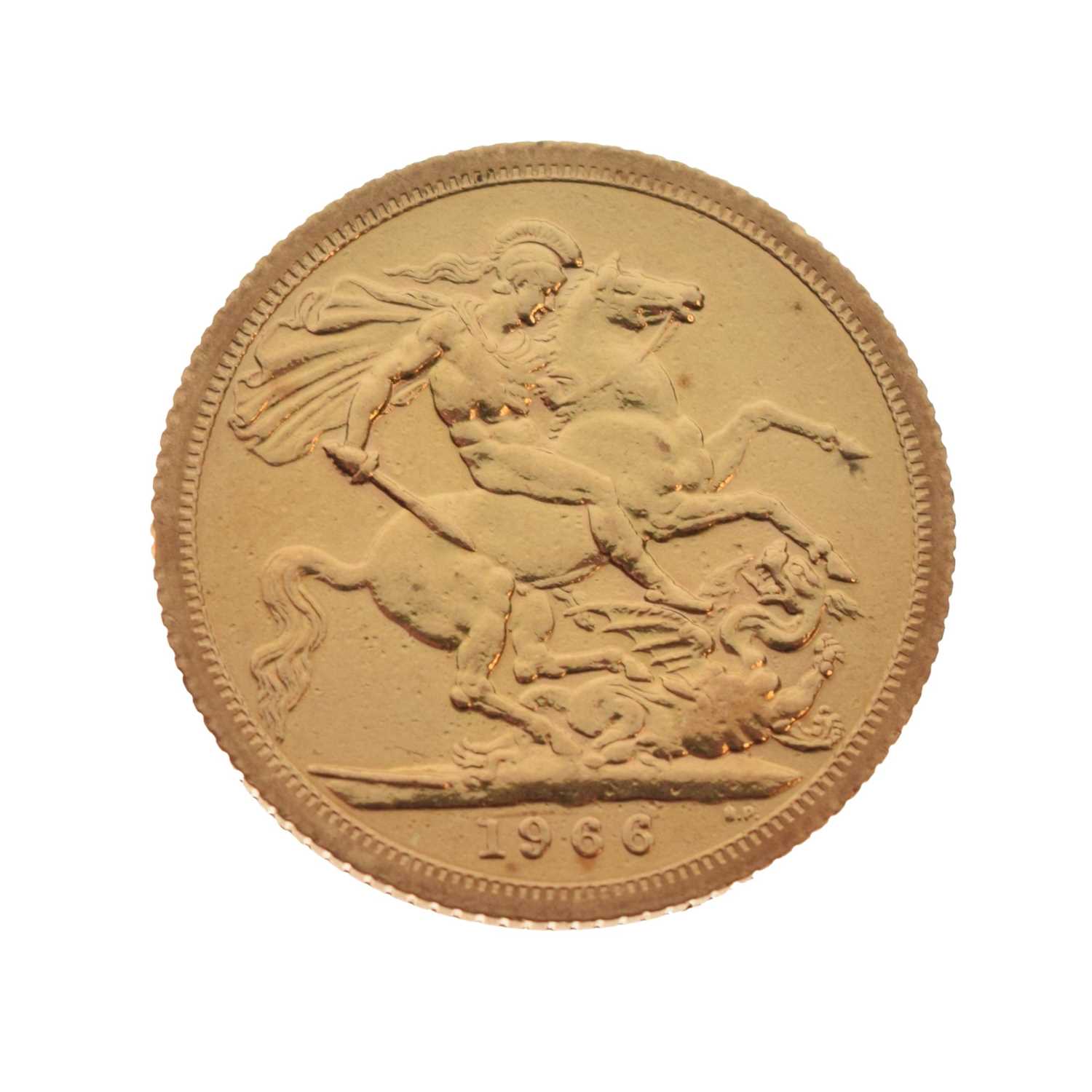Elizabeth II gold sovereign, 1966