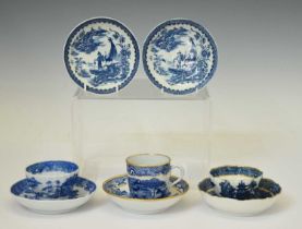 Group of late 18th century English blue and white porcelain