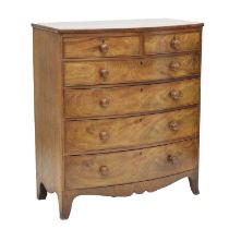 Early 19th century mahogany bowfront chest of drawers