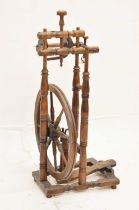 19th century treen spinning wheel