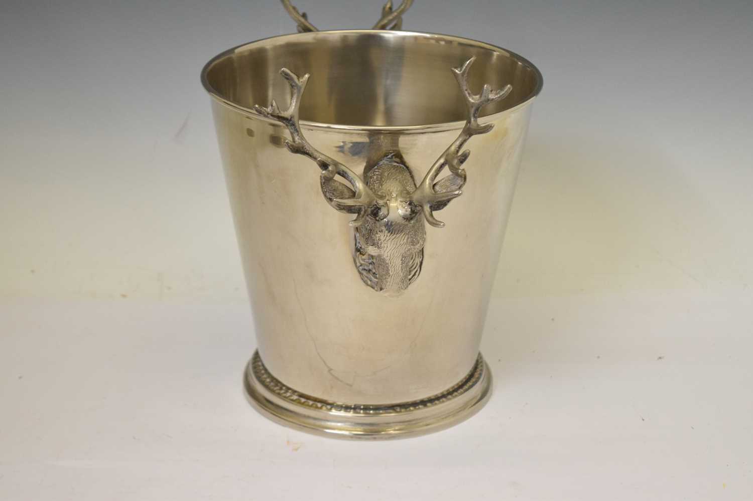 Pair of modern silver plate centrepieces and ice pail - Image 2 of 9