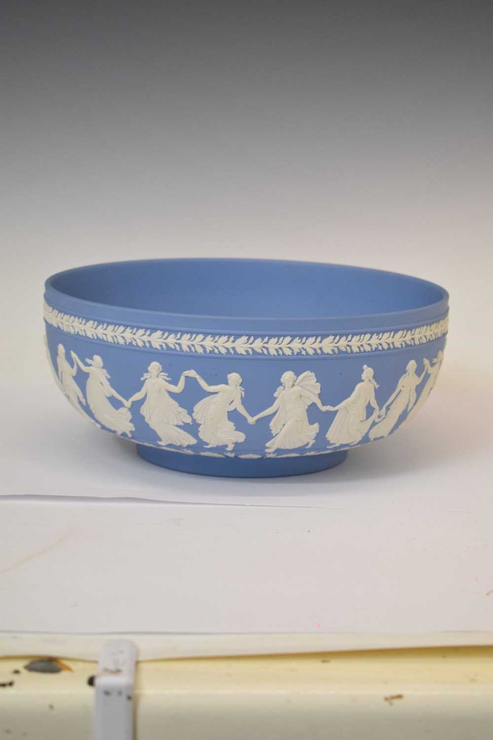 Late 20th century Wedgwood blue jasperware ‘Dancing Hours’ bowl - Image 11 of 11