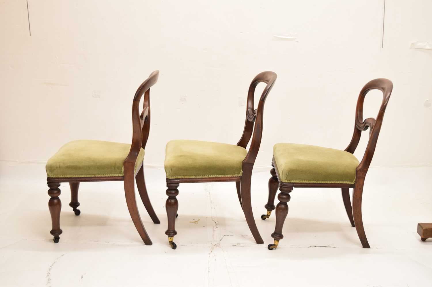 Set of six Victorian mahogany balloon back dining chairs - Image 15 of 17