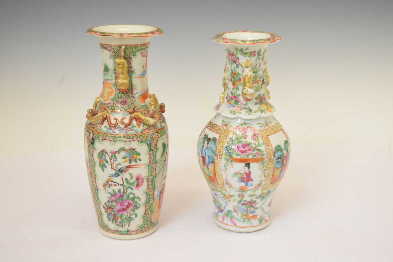 Two Chinese Famille Rose porcelain vases - Image 5 of 11