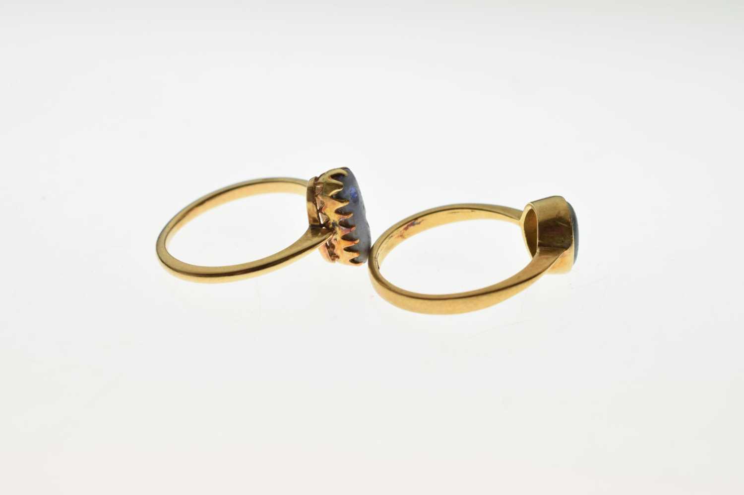 Two 18ct yellow gold opal set rings - Bild 4 aus 6