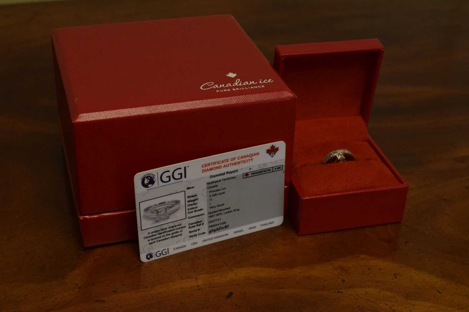 'Canadian Ice' princess cut solitaire diamond ring - Image 6 of 7