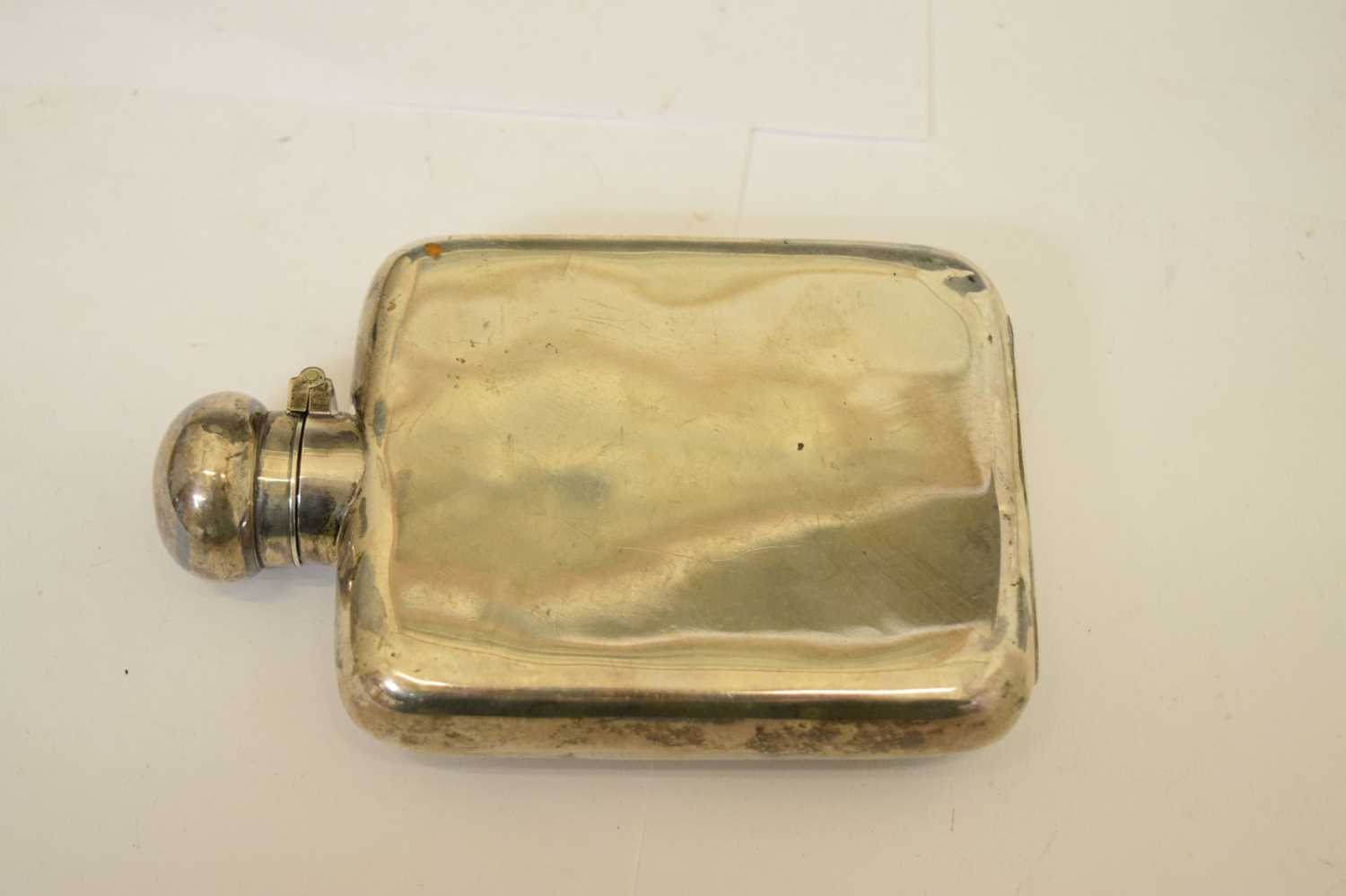 Late Victorian silver hip flask - Image 3 of 7