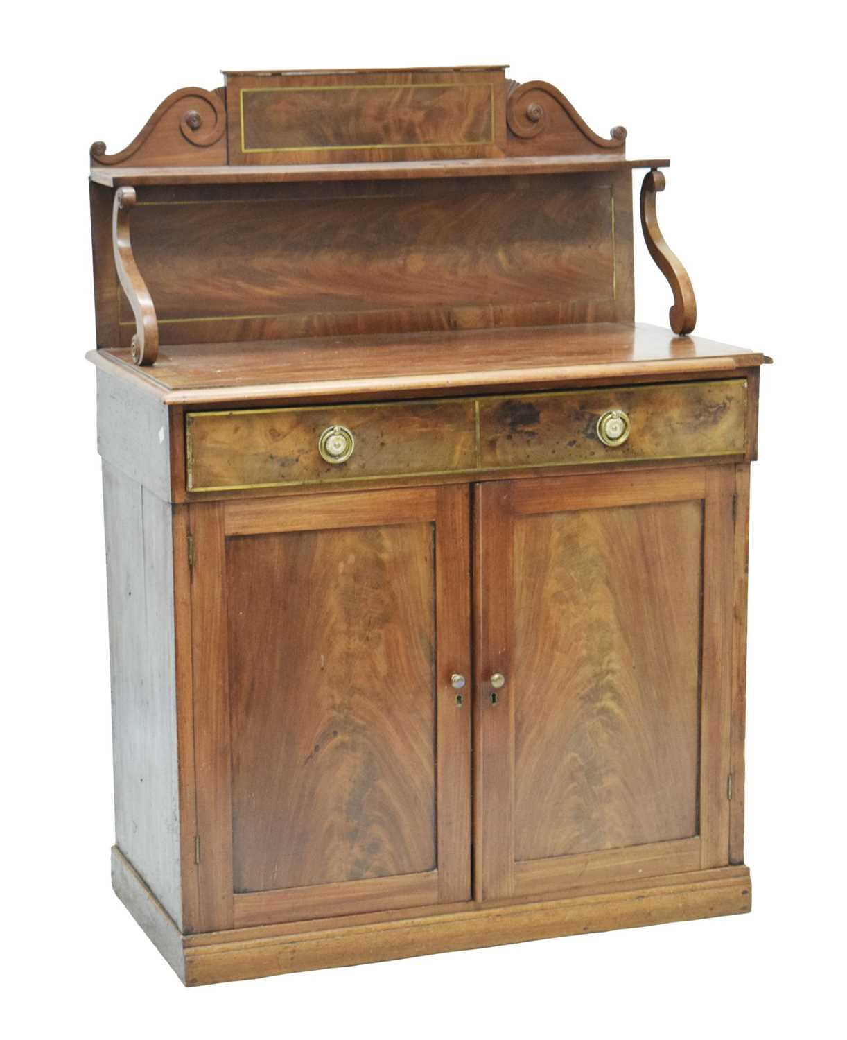 George IV brass-strung mahogany chiffonier