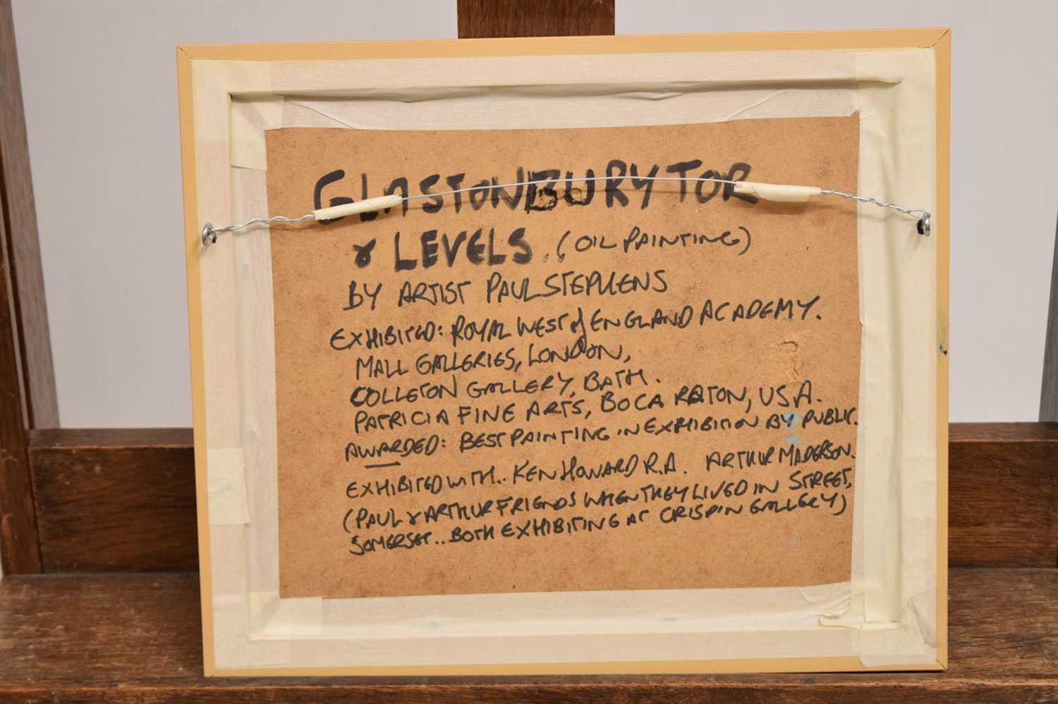 Paul Stephens - Oil on board - 'Glastonbury Tor & Levels' - Image 8 of 8