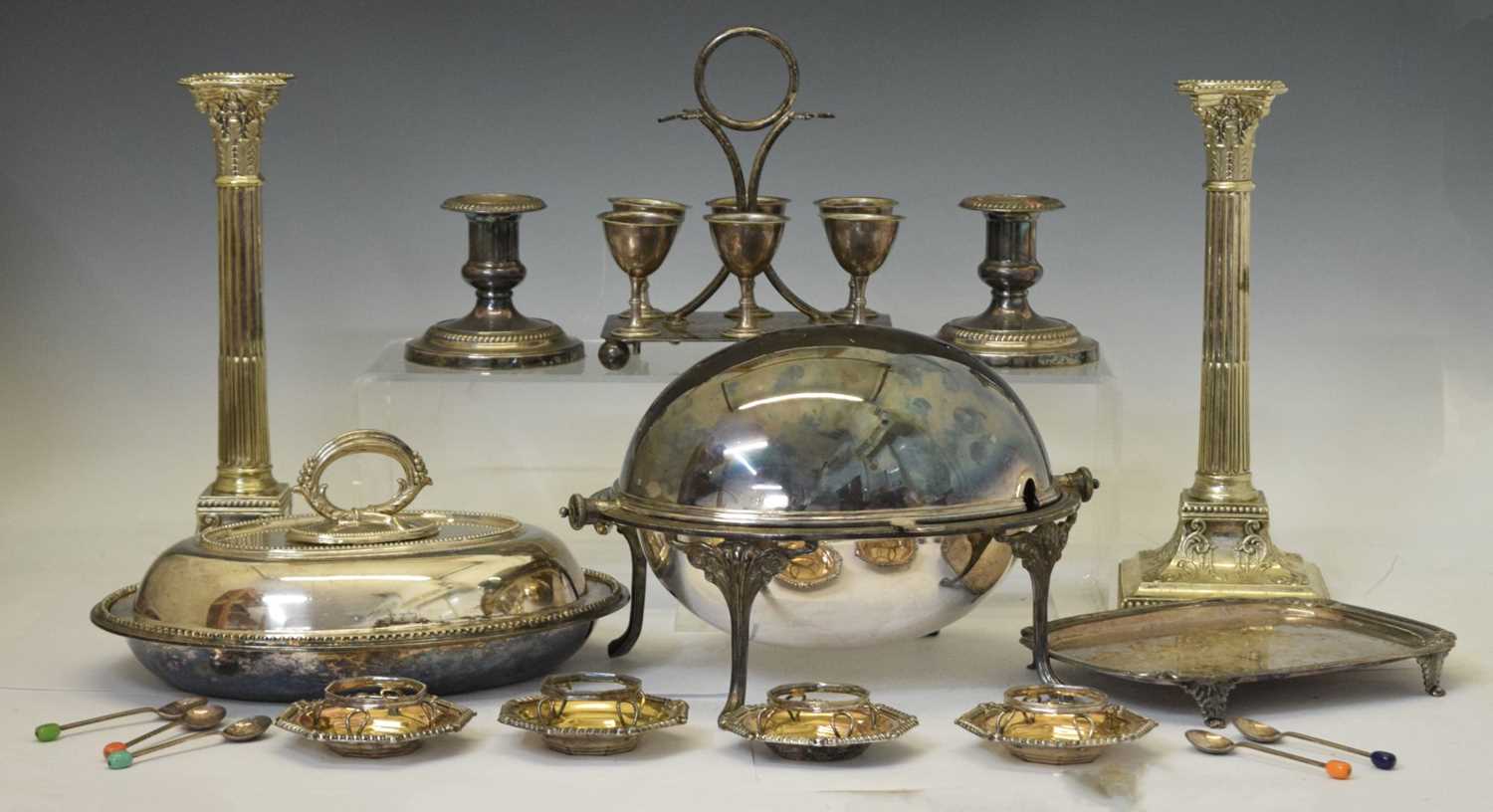 Assorted antique plated wares