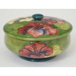 Moorcroft - 'Hibiscus' pattern powder bowl and cover