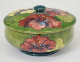 Moorcroft - 'Hibiscus' pattern powder bowl and cover