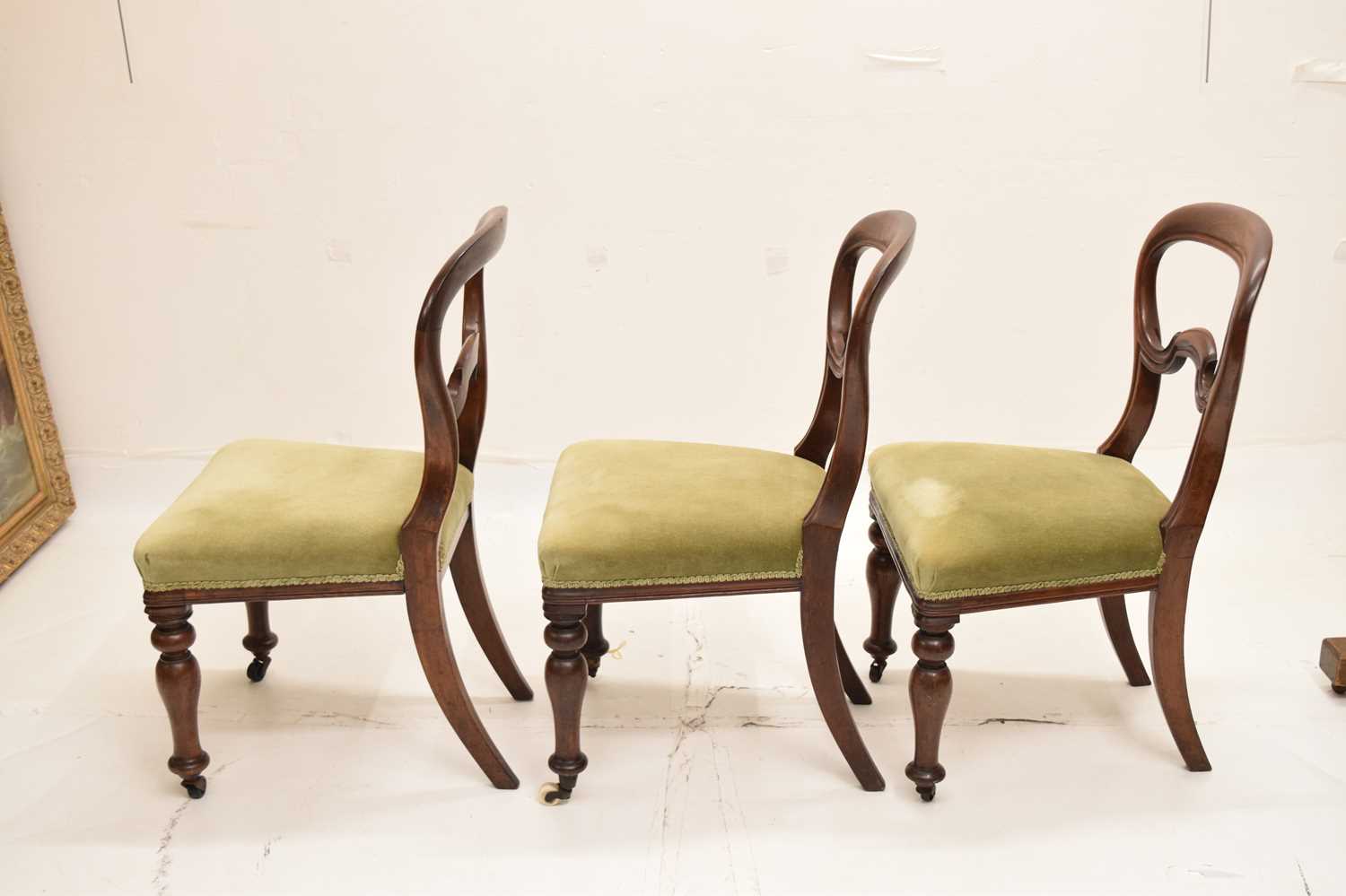 Set of six Victorian mahogany balloon back dining chairs - Image 14 of 17