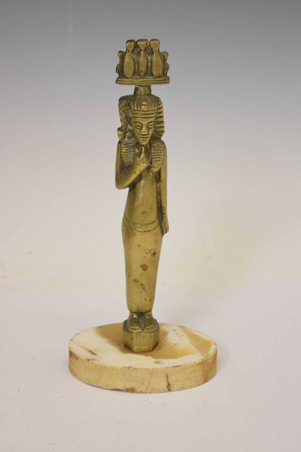Cast brass figure of the Egyptian god Harpocrates / Horus - Image 2 of 5
