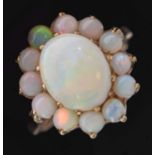 9ct gold opal cluster ring