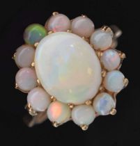 9ct gold opal cluster ring