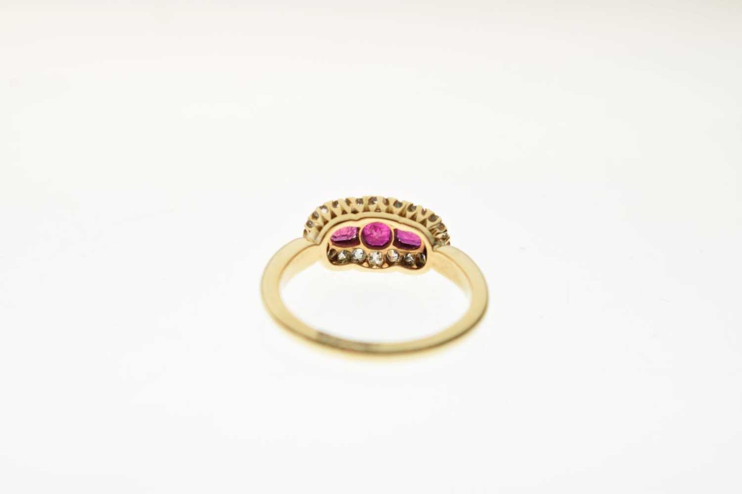 Ruby and diamond cluster ring - Image 3 of 6