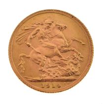 George V gold sovereign, 1914