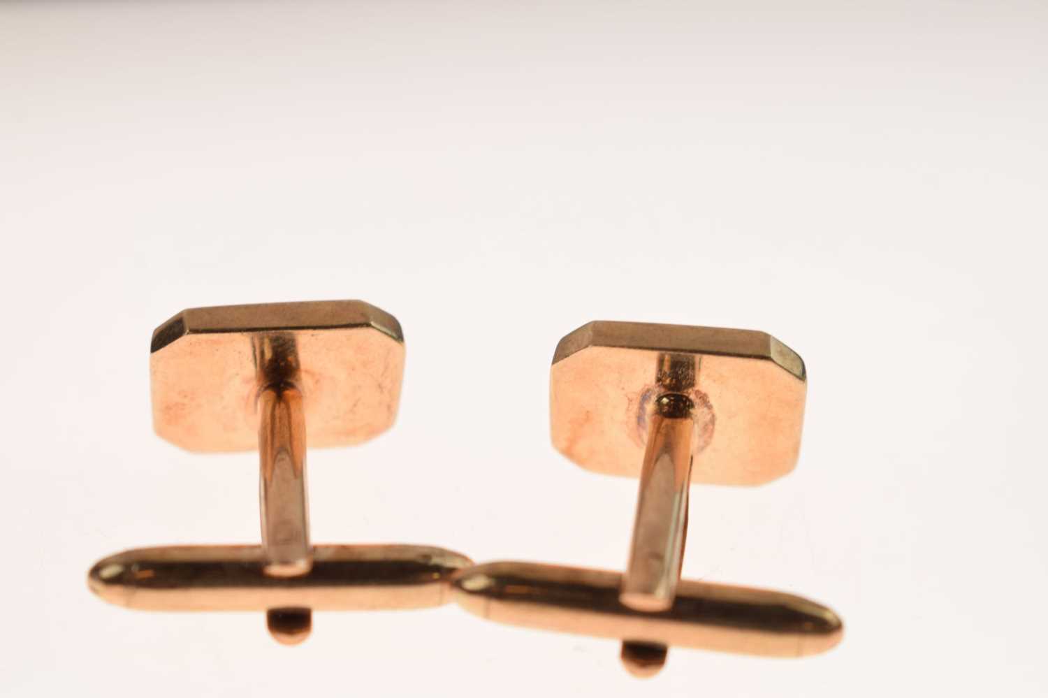 Pair of South African 9ct gold and onyx cufflinks by E. Tiessen - Image 3 of 7