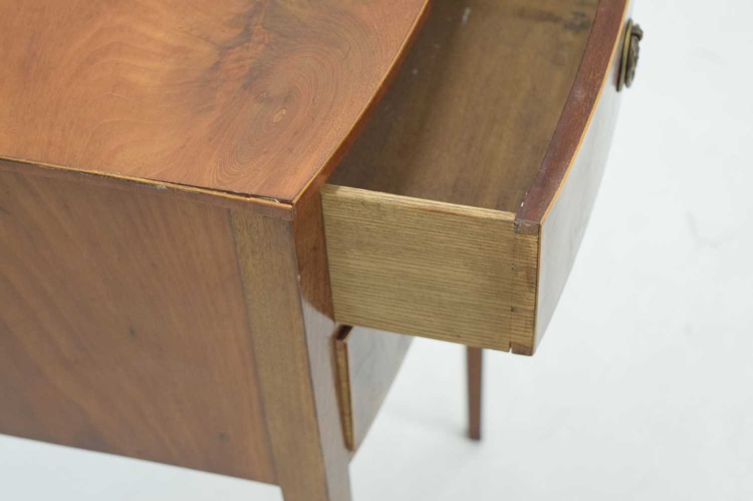 20th century reproduction bow front two drawer bedside table - Image 5 of 8