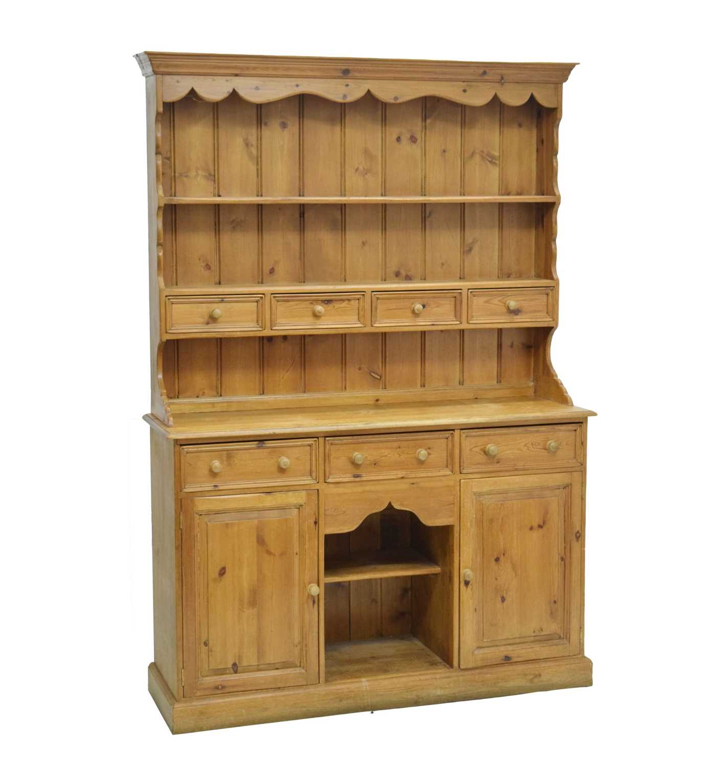 Pine 'dog-kennel' dresser and rack