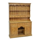 Pine 'dog-kennel' dresser and rack