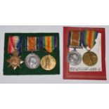 British First World War medal pair and trio