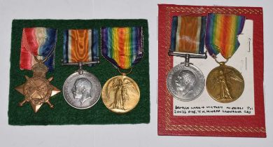 British First World War medal pair and trio