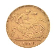 Queen Victoria gold half sovereign, 1898