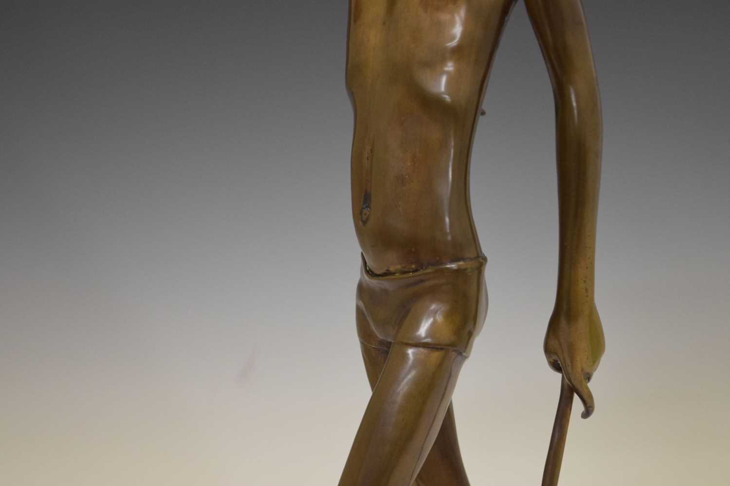 Modern bronze figure of a hunting tribesman - Image 4 of 9