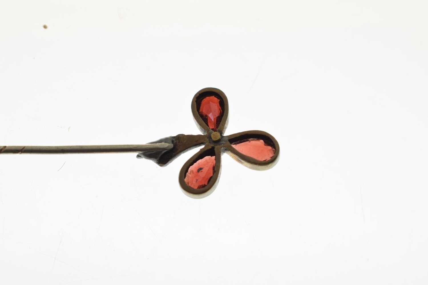 Two red stone set stick pins - Image 5 of 6