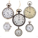 Late Victorian silver cased open-face pocket watch