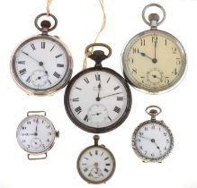 Late Victorian silver cased open-face pocket watch