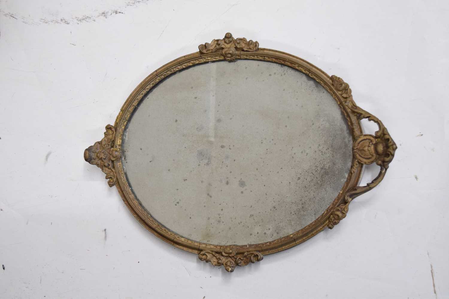 Giltwood and gesso oval wall mirror - Image 7 of 7