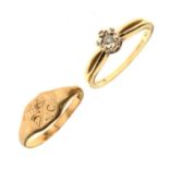 9ct gold illusion set diamond ring