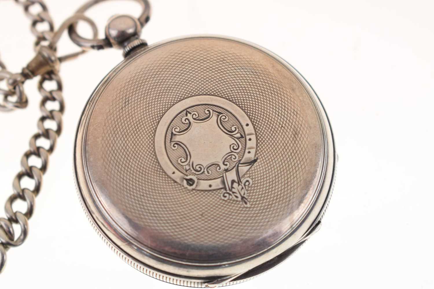 Late Victorian silver cased open face pocket watch - Image 6 of 10
