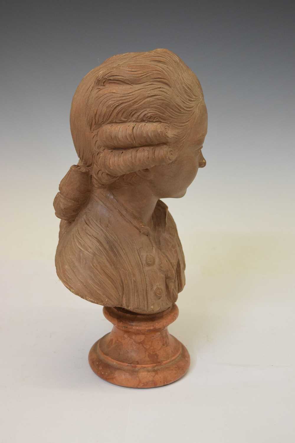 Terracotta bust of young Mozart - Image 6 of 7