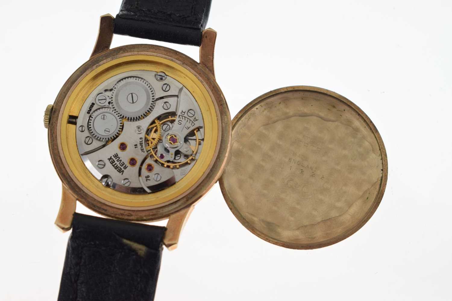 Vertex Revue - Gentleman's 9ct gold case wristwatch, circa 1959 - Image 8 of 9