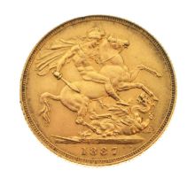 Queen Victoria gold sovereign, 1887