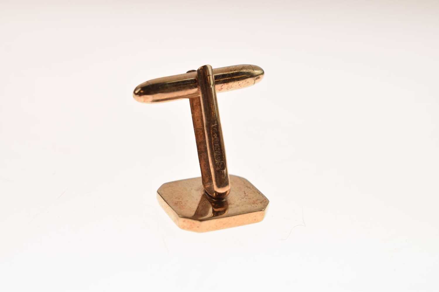 Pair of South African 9ct gold and onyx cufflinks by E. Tiessen - Image 6 of 7