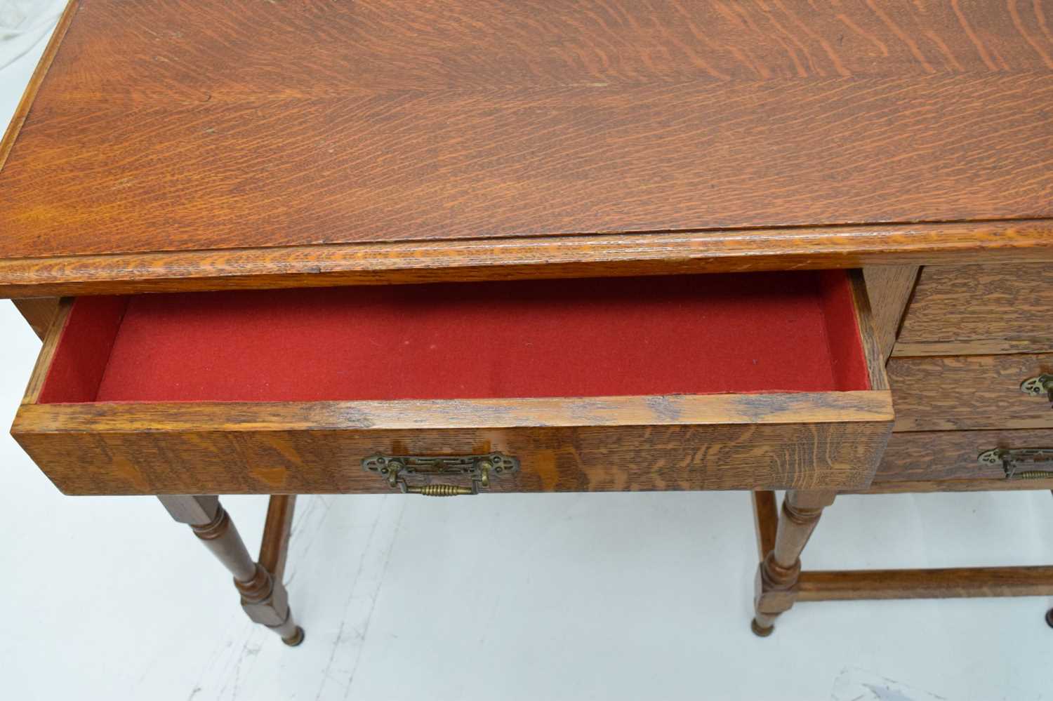 Early 20th century small oak desk - Image 4 of 10