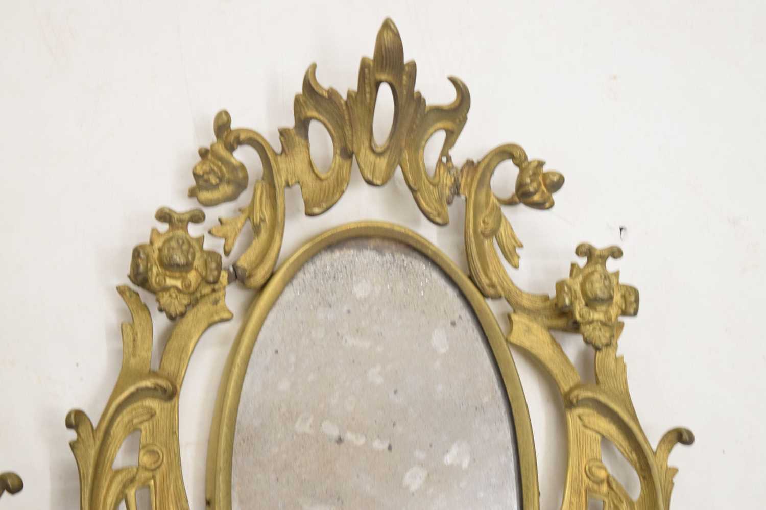Pair of gilt metal wall mirrors - Image 6 of 8