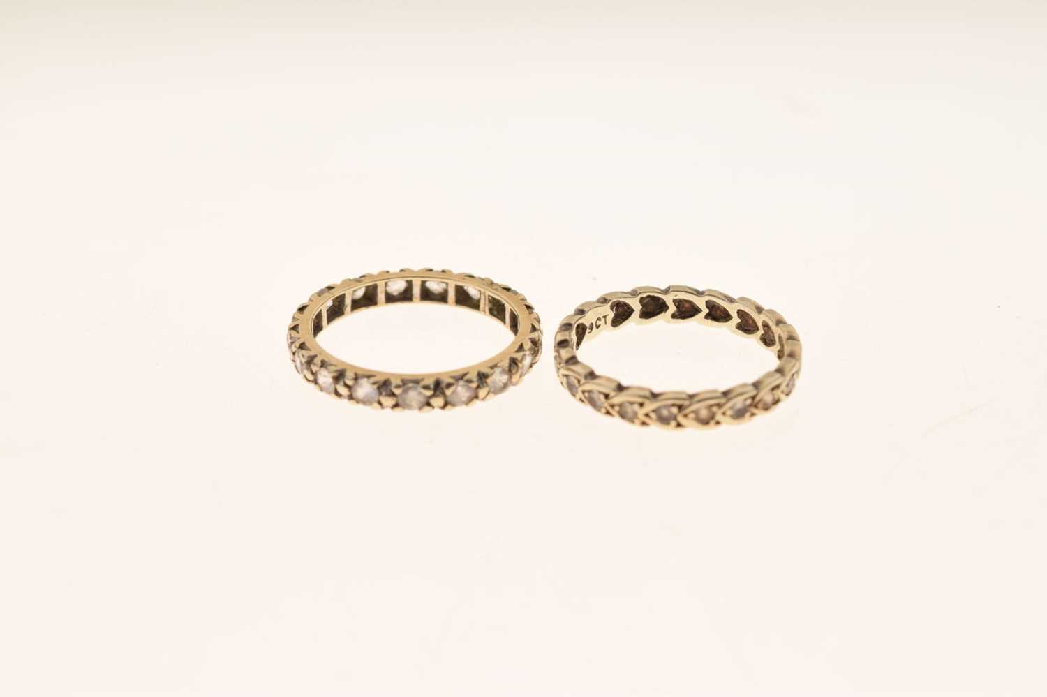 Two 9ct white gold eternity rings - Image 2 of 5