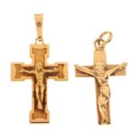 Two crucifix pendants