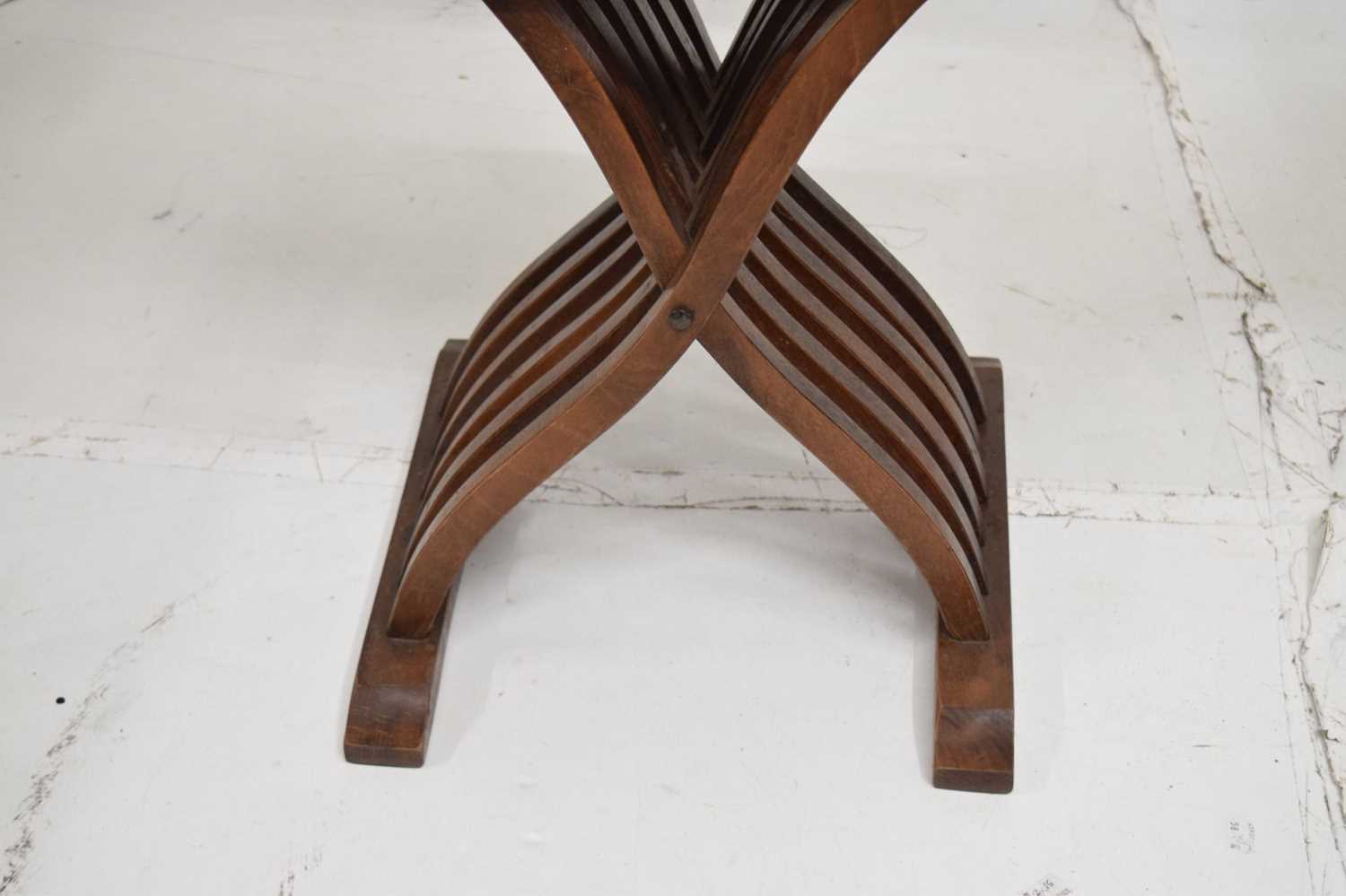 Pair of mahogany X frame folding thrones - Image 4 of 10