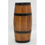 Iron bound coopered oak barrel stick stand